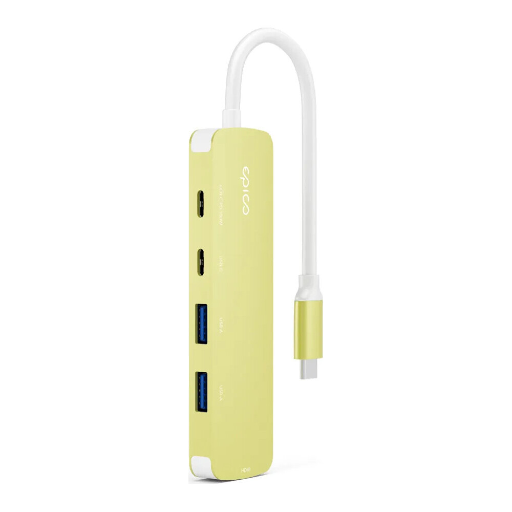 Epico-UltraHub-5in1-Slim-Alu-USB-C-Hub-EH15-citrusove-zluty