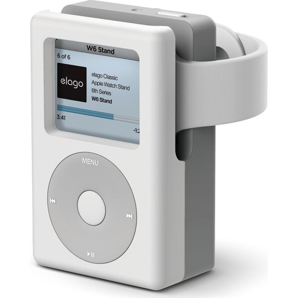 ELAGO-W6-Retro-iPod-stojanek-pro-Apple-Watch-bily-sedy