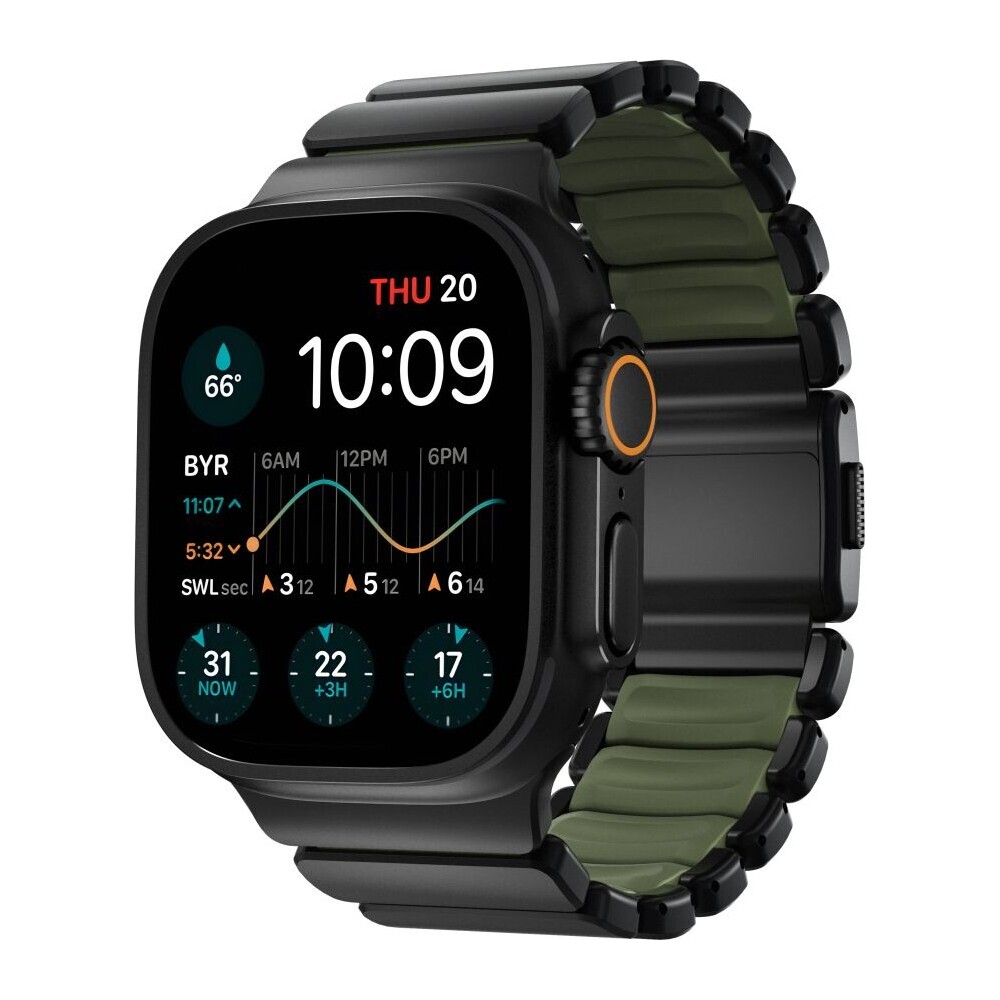 Nomad-Stratos-Band-FKM-reminek-Apple-Watch-45-46-49mm-Black-Titanium-Forest-Green