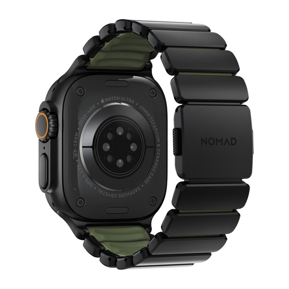 Nomad-Stratos-Band-FKM-reminek-Apple-Watch-45-46-49mm-Black-Titanium-Forest-Green