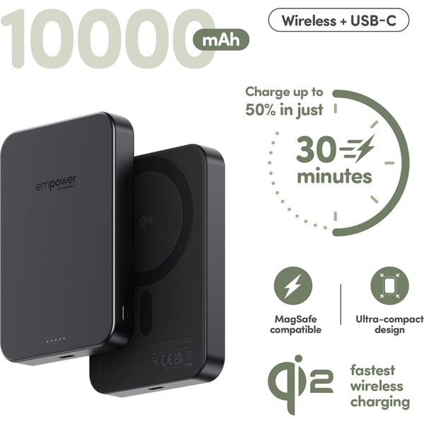 PanzerGlass-empower-bezdratova-Qi2-powerbanka-10000-mAh-MagSafe-cerna