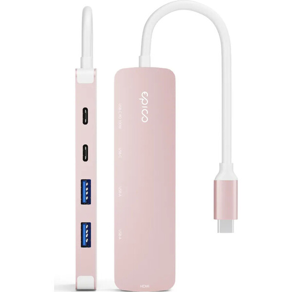 Epico-UltraHub-5in1-Slim-Alu-USB-C-Hub-EH15-rumena