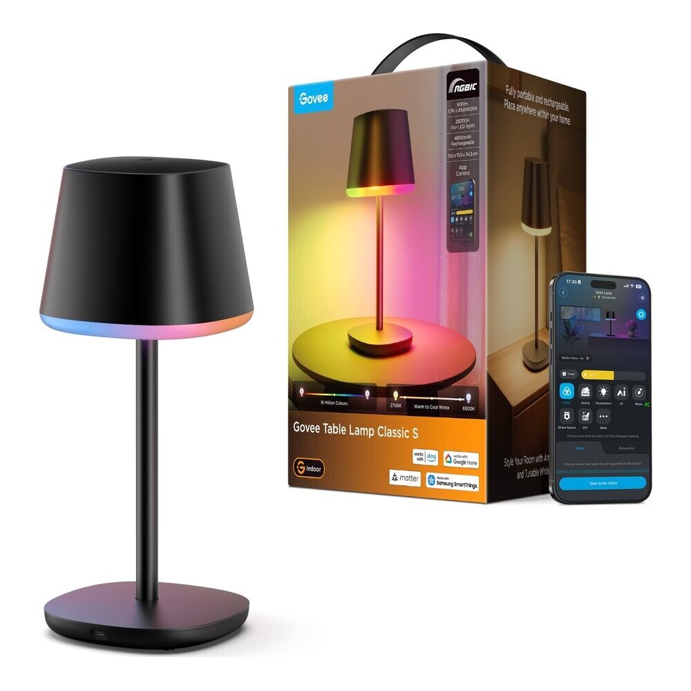 Govee-Table-Lamp-Classic-S-RGBICWW-stolni-lampa-Matter-cerna