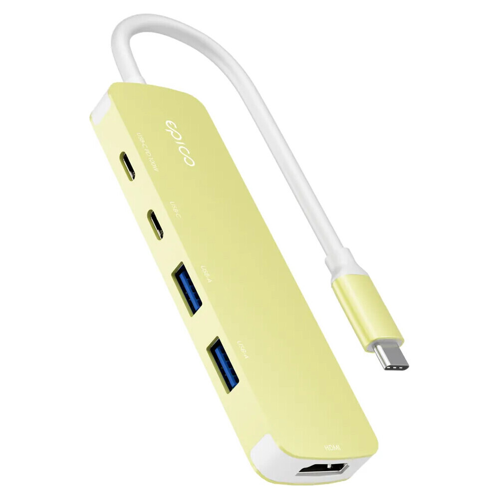 Epico-UltraHub-5in1-Slim-Alu-USB-C-Hub-EH15-citrusove-zluty