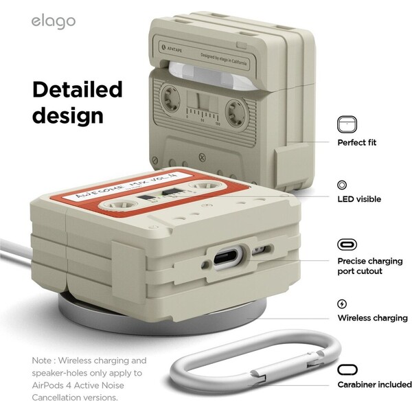 ELAGO-Cassette-TAPE-pouzdro-Airpods-4-bezove