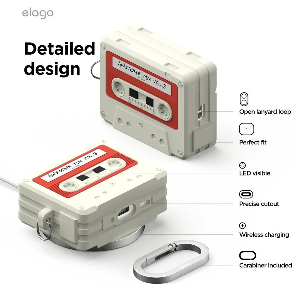 ELAGO-Cassette-TAPE-pouzdro-AirPods-Pro-3-bezove
