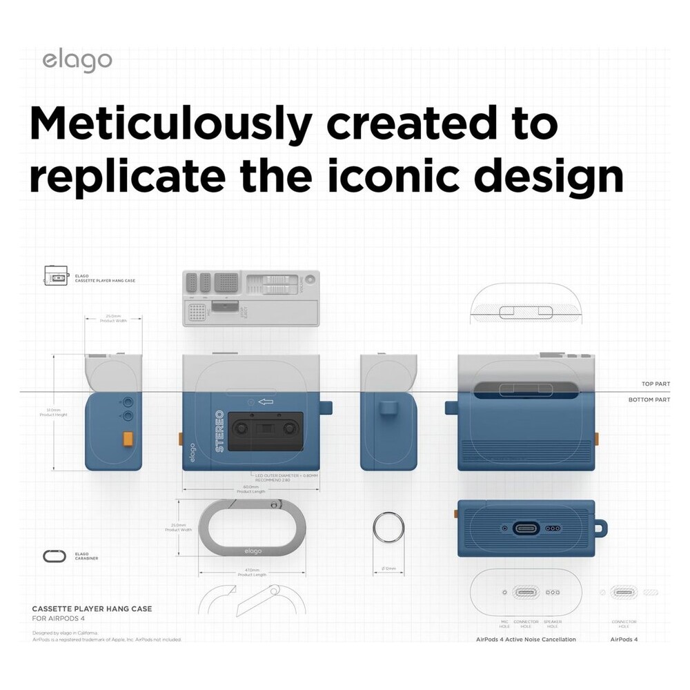 ELAGO-Cassette-Player-pouzdro-Airpods-4-tmave-modre
