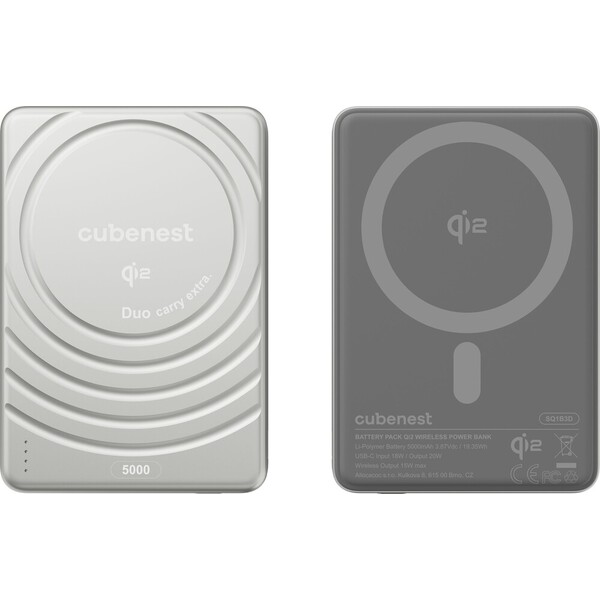 CubeNest-SQ1B3D-SlimDual-Qi2-MagSafe-powerbanka-5000-mAh-stribrna