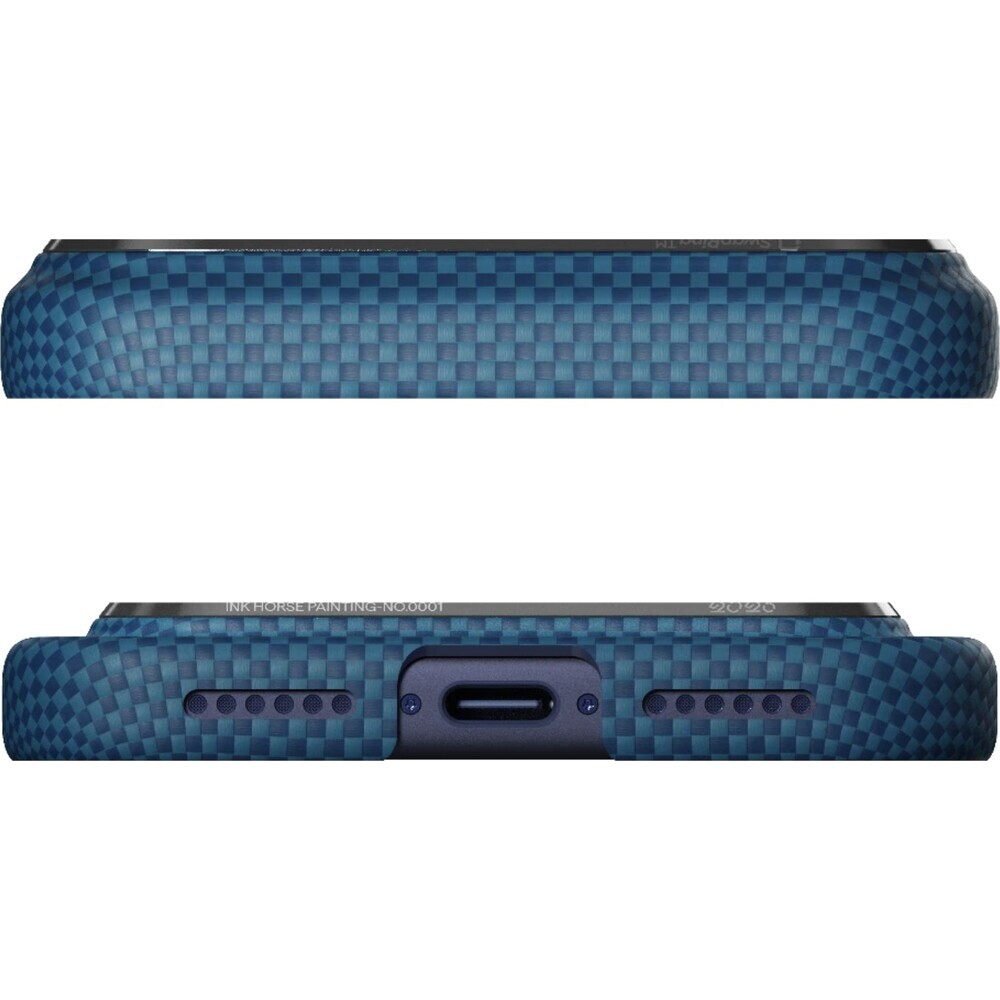 Pitaka-Edge-Case-Ink-Horse-MagSafe-kryt-iPhone-17-Pro-Azure-Green