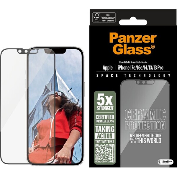 PanzerGlass-Ceramic-II-sklo-Apple-iPhone-17e-16e-14-13-13-Pro-s-instalacnim-rameckem