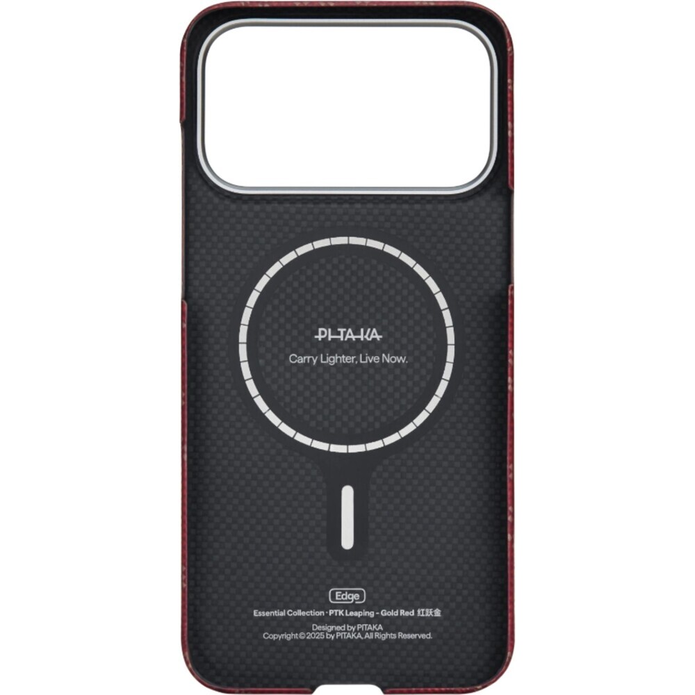 Pitaka-Ultra-Slim-Case-MagSafe-kryt-iPhone-17-Pro-Max-Monogram-Gold-Red