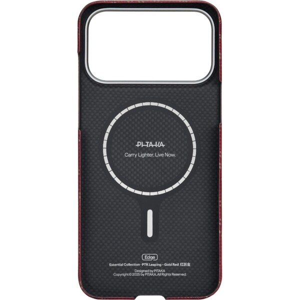 Pitaka-Ultra-Slim-Case-MagSafe-kryt-iPhone-17-Pro-Max-Monogram-Gold-Red