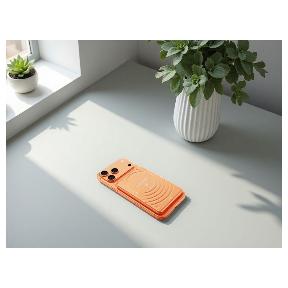 CubeNest-SQ1B3D-SlimDual-Qi2-MagSafe-powerbanka-5000-mAh-oranzova
