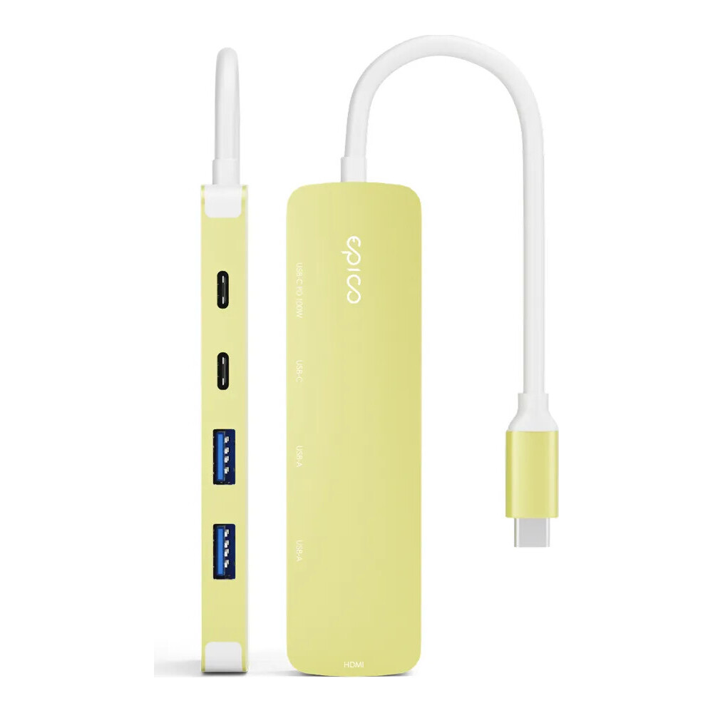 Epico-UltraHub-5in1-Slim-Alu-USB-C-Hub-EH15-citrusove-zluty