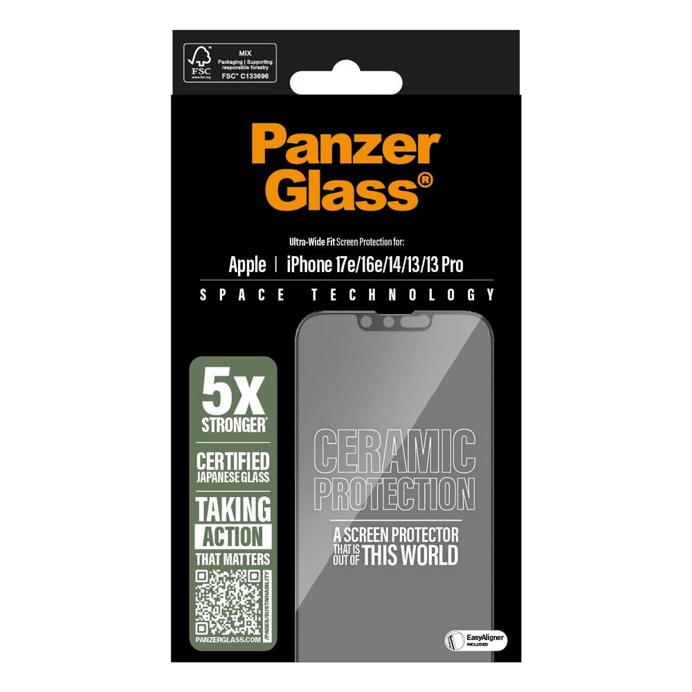 PanzerGlass-Ceramic-II-sklo-Apple-iPhone-17e-16e-14-13-13-Pro-s-instalacnim-rameckem