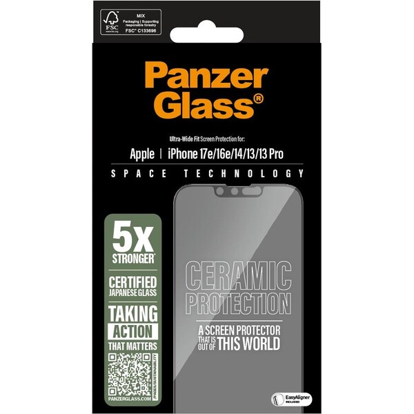 PanzerGlass-Ceramic-II-sklo-Apple-iPhone-17e-16e-14-13-13-Pro-s-instalacnim-rameckem