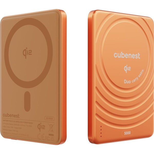 CubeNest-SQ1B3D-SlimDual-Qi2-MagSafe-powerbanka-5000-mAh-oranzova