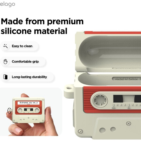 ELAGO-Cassette-TAPE-pouzdro-AirPods-Pro-3-bezove