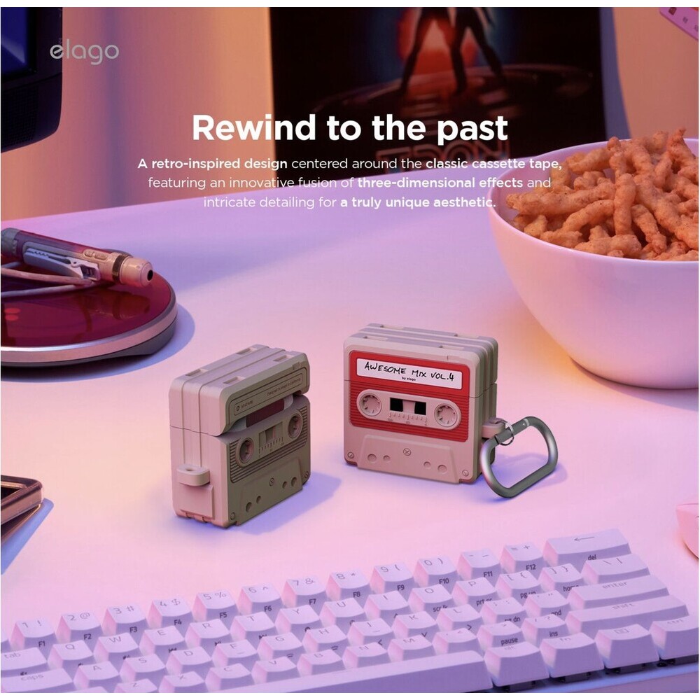 ELAGO-Cassette-TAPE-pouzdro-Airpods-4-bezove
