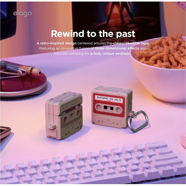 ELAGO-Cassette-TAPE-pouzdro-Airpods-4-bezove