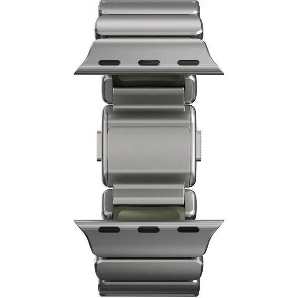 Nomad-Stratos-Band-FKM-reminek-Apple-Watch-45-46-49mm-Natural-Titanium-Forest-Green