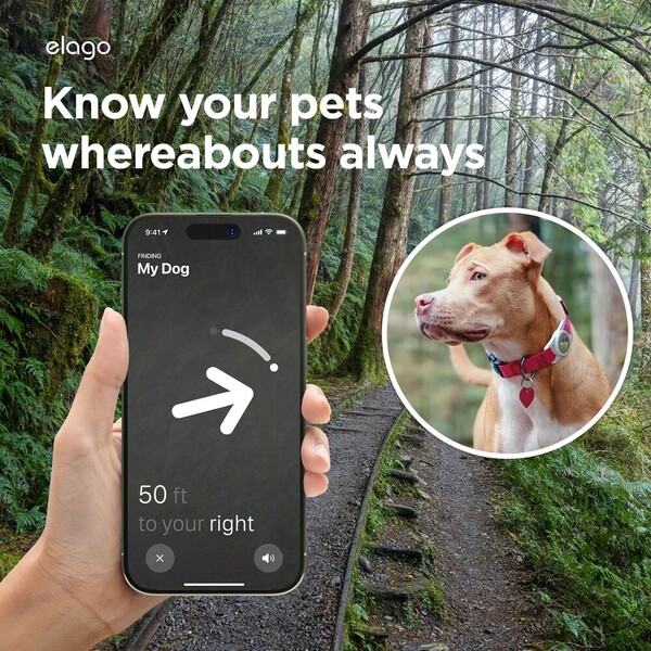 ELAGO-W5-Pet-Collar-pouzdro-pro-Apple-AirTag-cerne