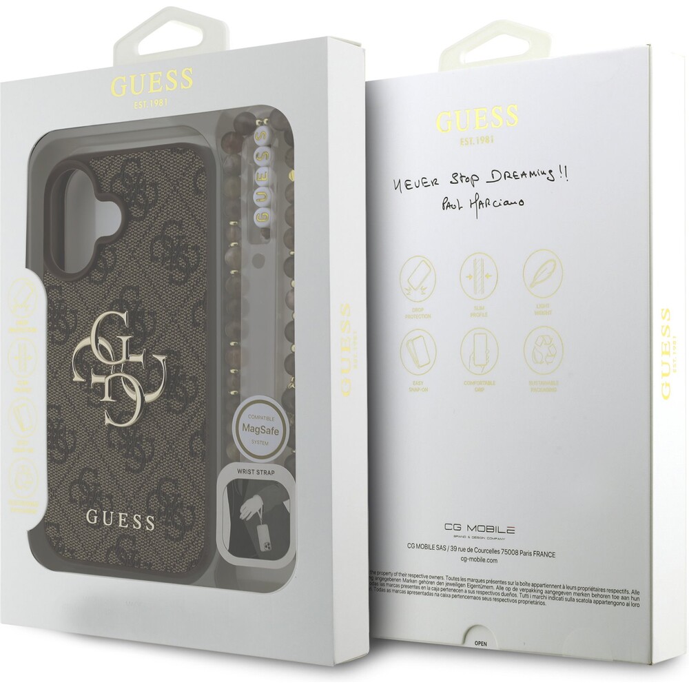 Guess-PU-4G-Metal-Logo-Strap-kryt-iPhone-16-hnedy