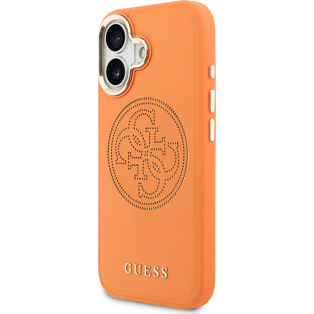 Guess-PU-Perforated-4G-Logo-MagSafe-kryt-iPhone-17-oranzovy