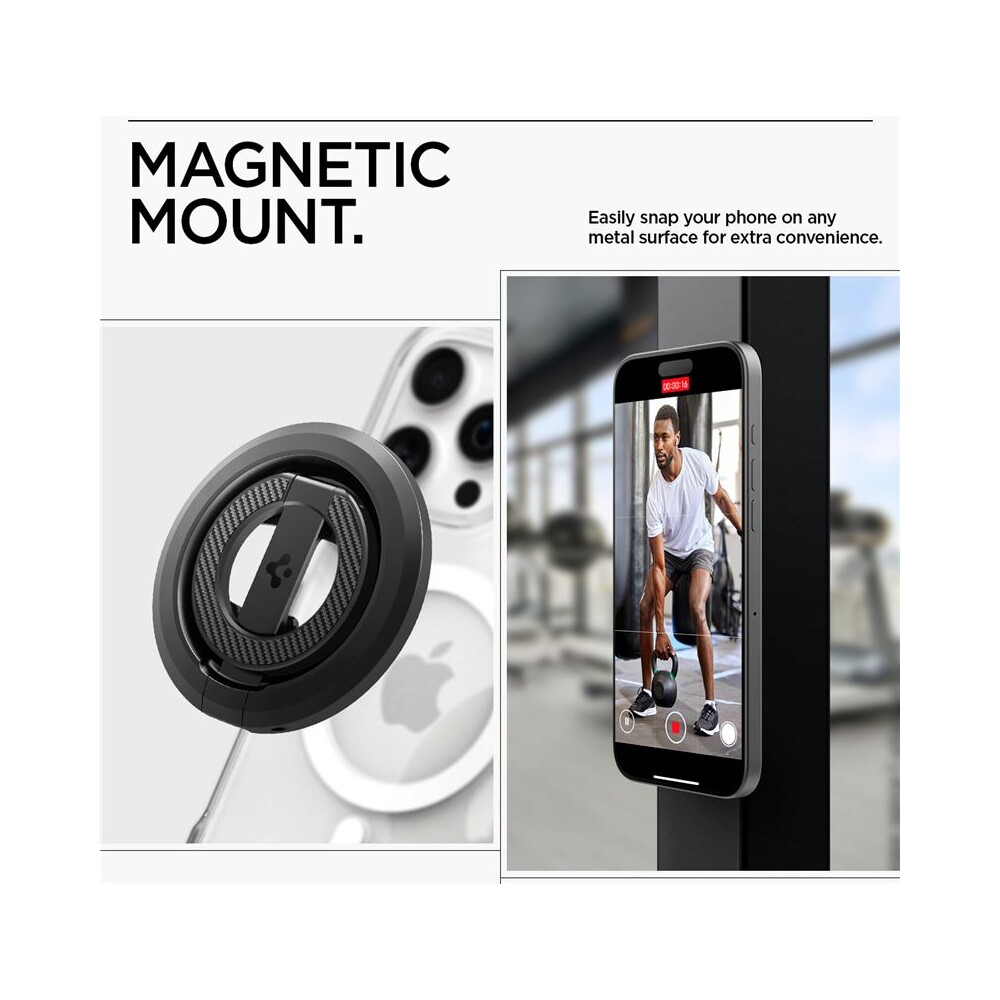 Spigen-O-Mag-Magnetic-Phone-Holder-MagSafe-stojanek-cerny