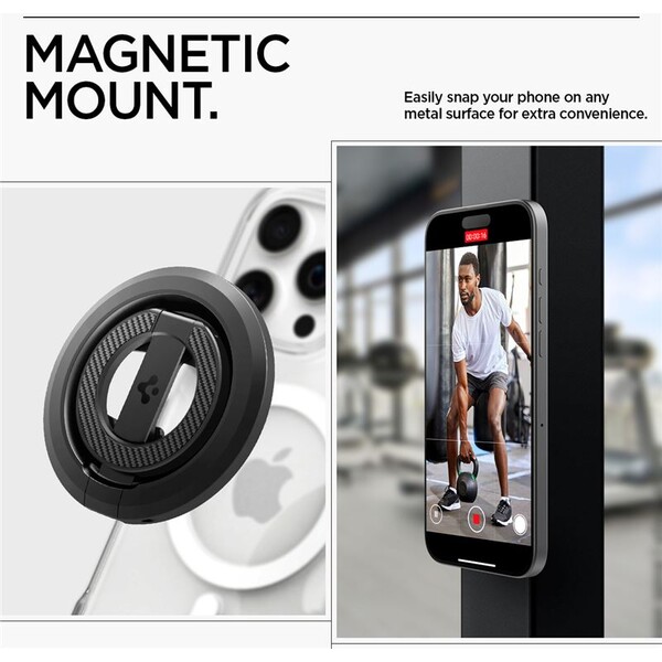 Spigen-O-Mag-Magnetic-Phone-Holder-MagSafe-stojanek-cerny