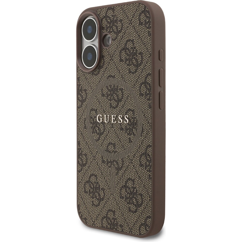Guess-PU-Leather-4G-Colored-Ring-MagSafe-Zadni-Kryt-pro-iPhone-17-hnedy