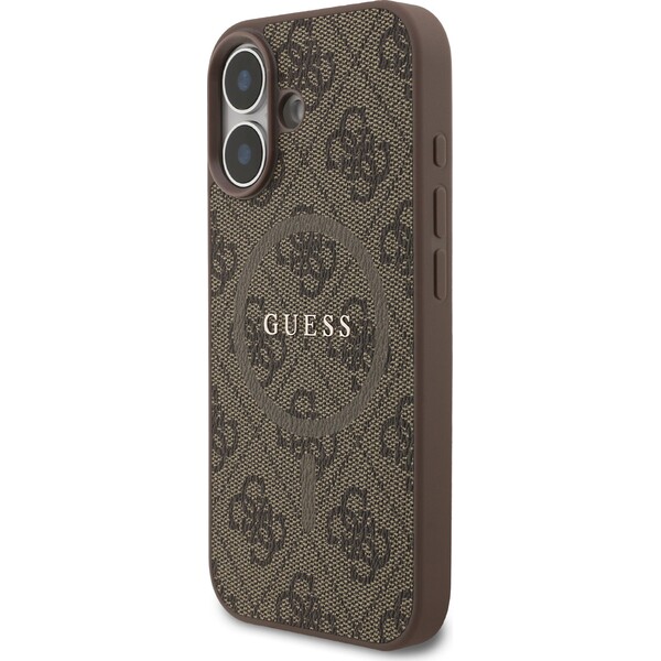 Guess-PU-Leather-4G-Colored-Ring-MagSafe-Zadni-Kryt-pro-iPhone-17-hnedy