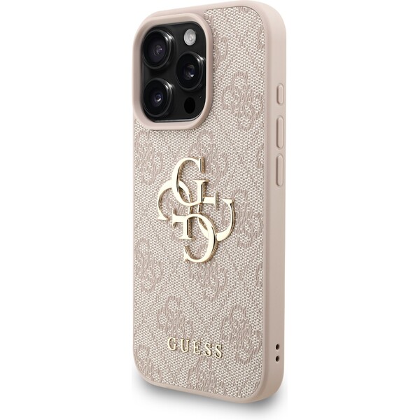 Guess-PU-4G-Metal-Logo-Strap-kryt-iPhone-16-Pro-ruzovy