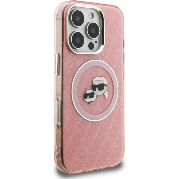 Karl-Lagerfeld-IML-K-CH-Heads-Repeated-Logo-MagSafe-kryt-iPhone-16-Pro-ruzovy