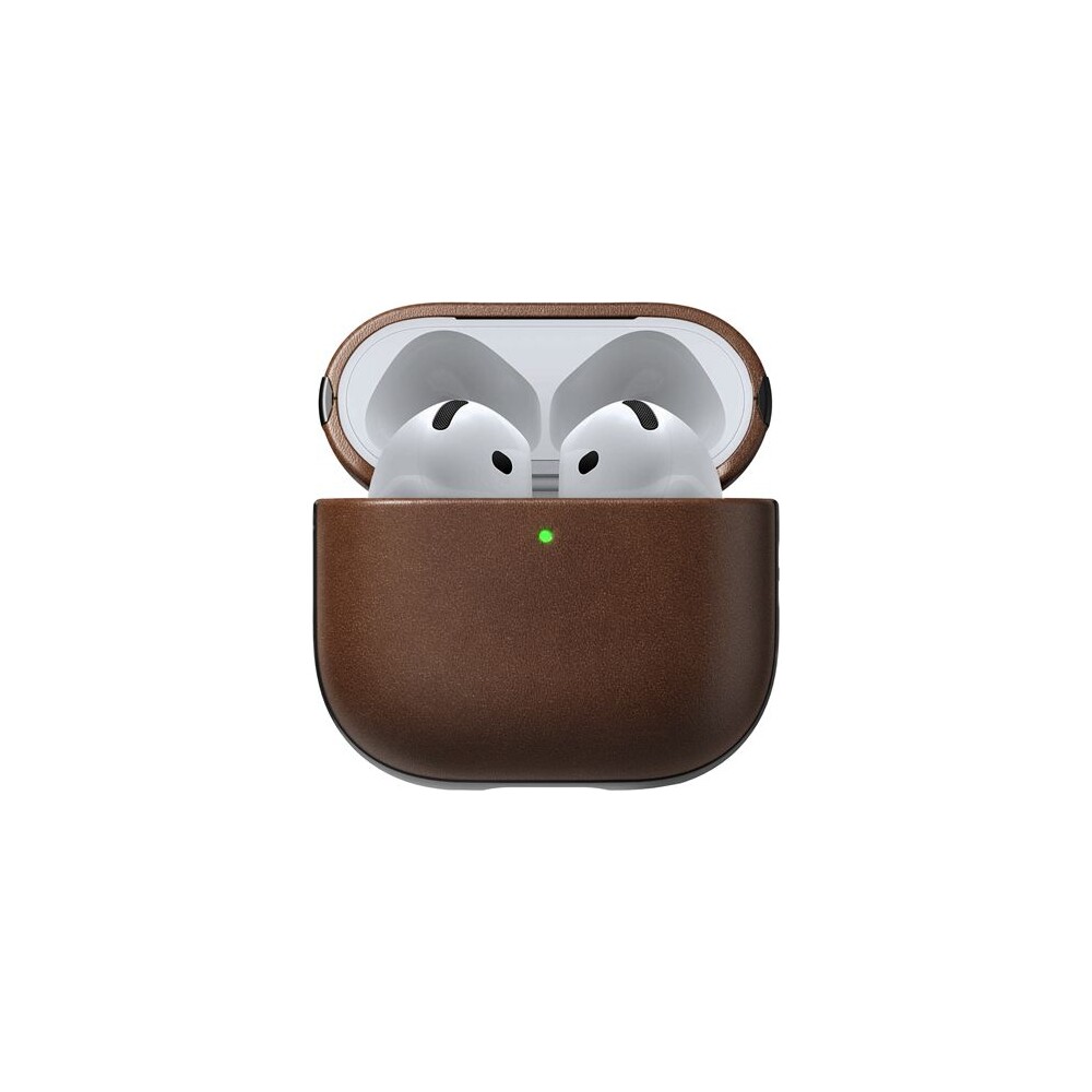 Nomad-Modern-Leather-pouzdro-Apple-Airpods-4-tmave-hnede