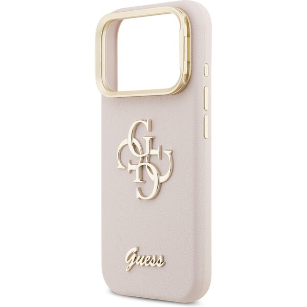 Guess-PU-Grained-4G-Logo-Stand-Camera-Frame-kryt-iPhone-17-Pro-ruzovy