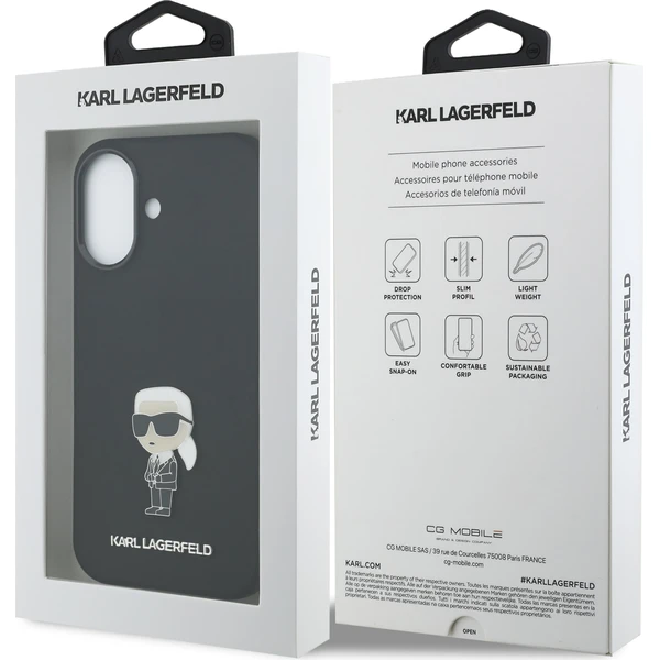 Karl-Lagerfeld-Liquid-Silicone-Metal-Ikonik-kryt-iPhone-17-cerny