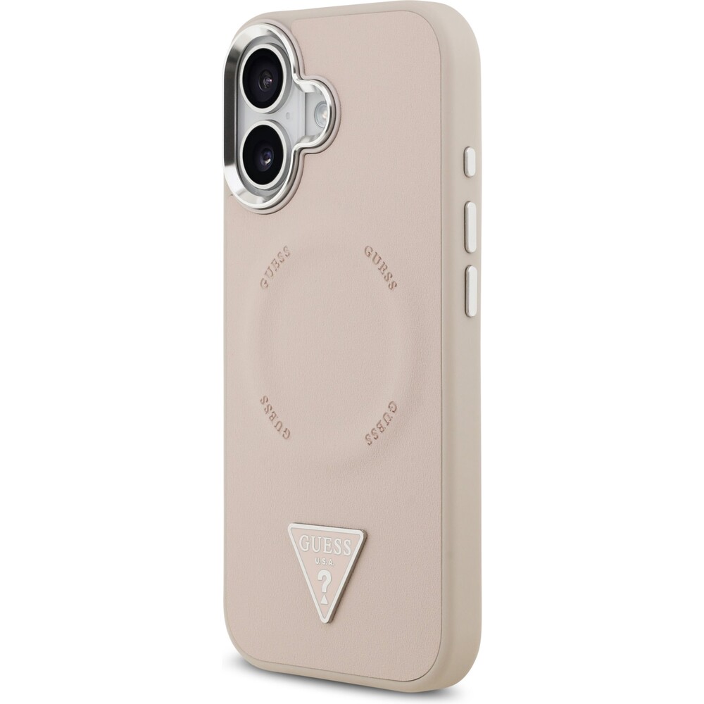 Guess-PU-Leather-Triangle-Logo-MagSafe-kryt-iPhone-17-ruzovy