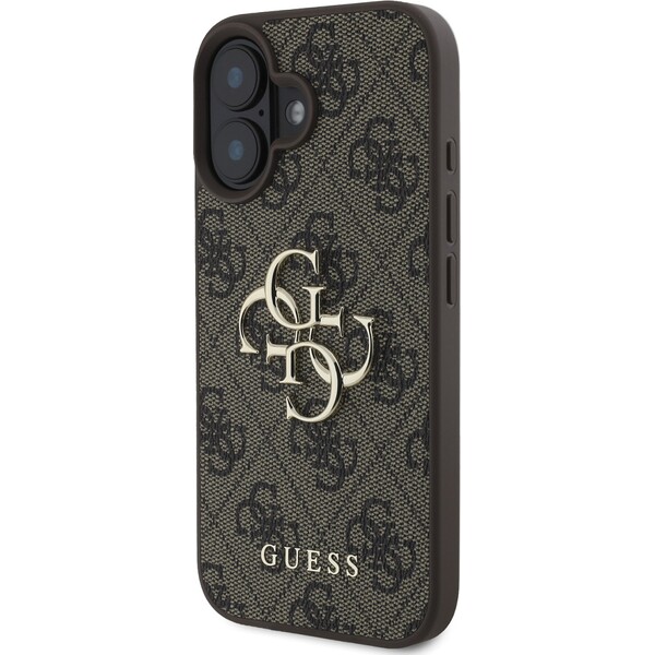 Guess-PU-4G-Metal-Logo-kryt-pro-iPhone-16-hnedy