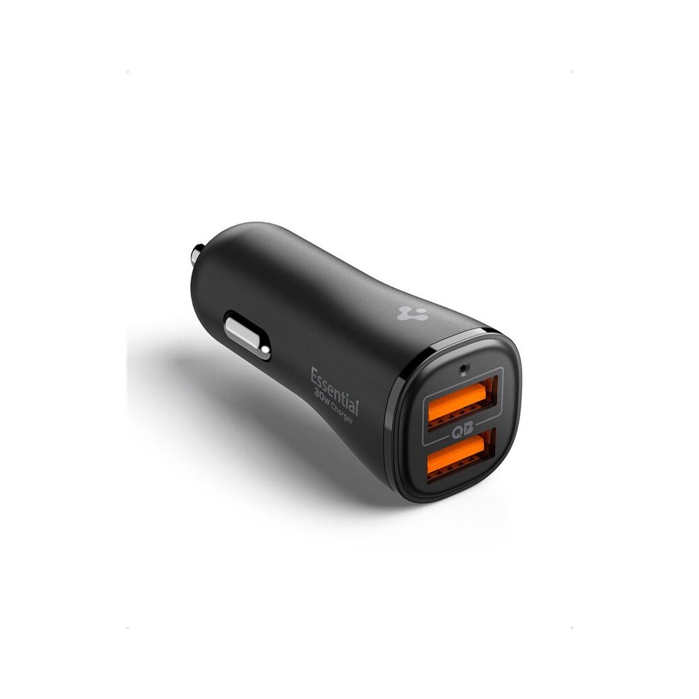 Spigen-Essential-30W-USB-A-nabijecka-do-auta-EV302-cerna