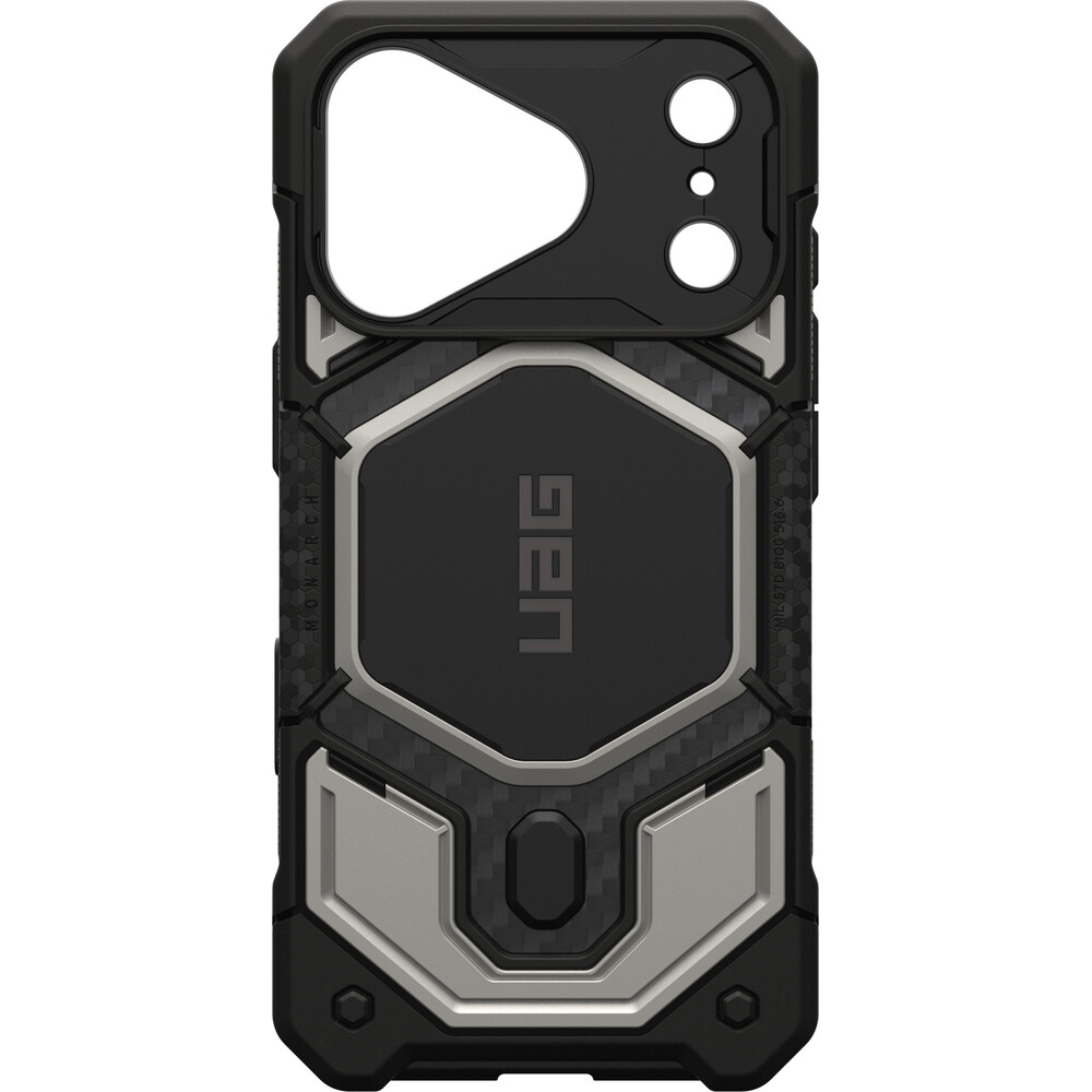 UAG-Monarch-Pro-MagSafe-Titanium-kryt-iPhone-18-Pro-17-Pro-stribrny
