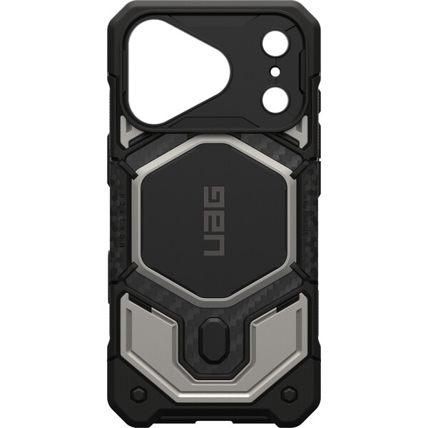UAG-Monarch-Pro-MagSafe-Titanium-kryt-iPhone-18-Pro-17-Pro-stribrny