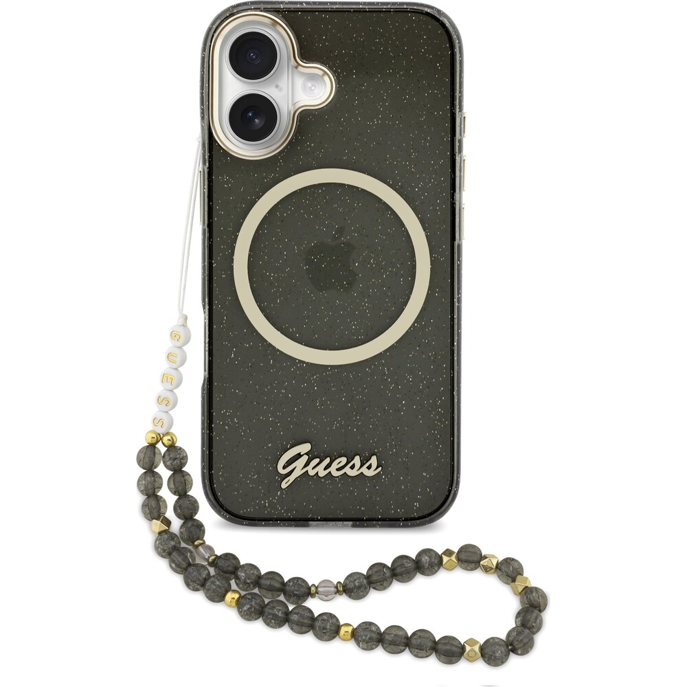 Guess-IML-Glitter-Script-Strap-MagSafe-kryt-iPhone-17-cerny