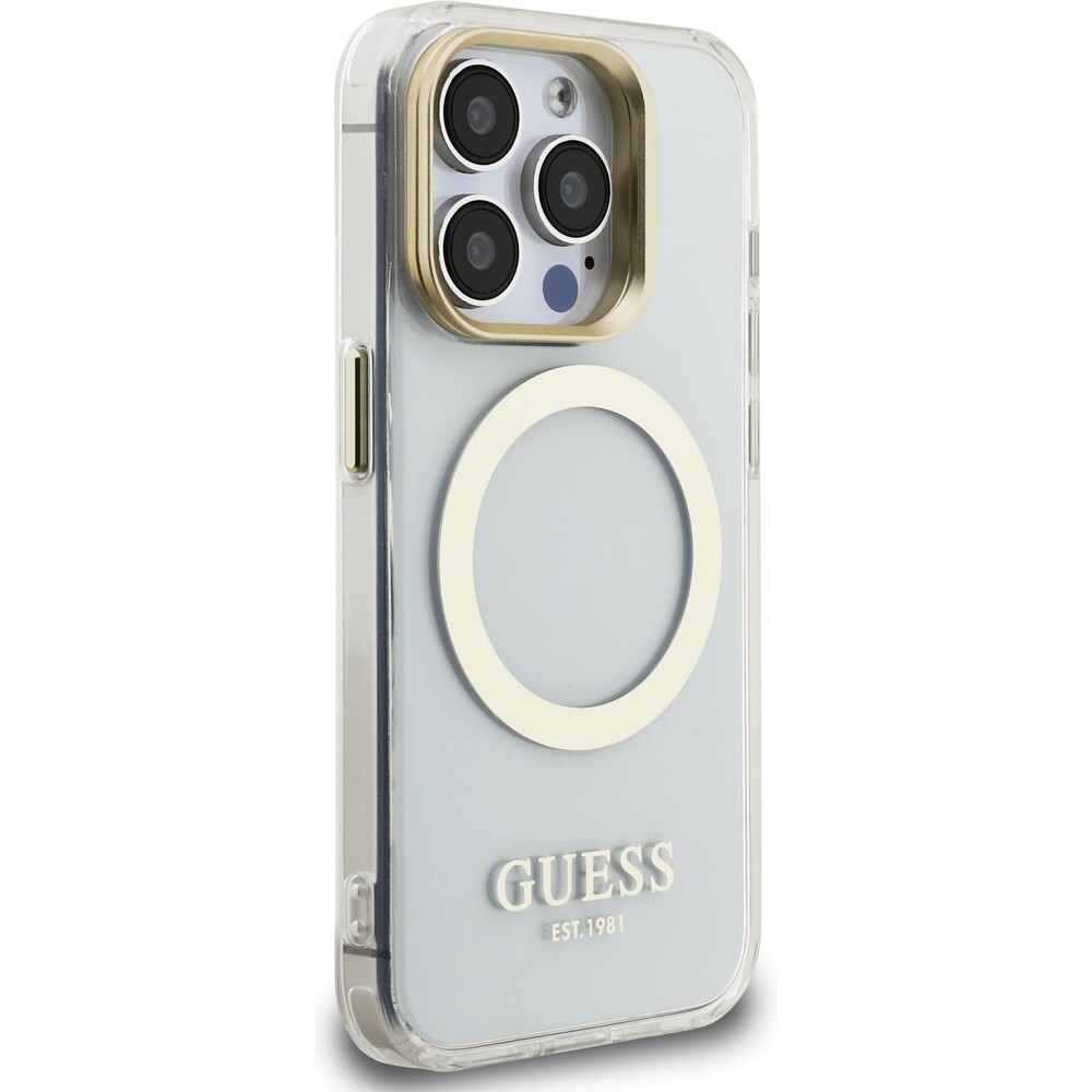 Guess-IML-Gold-Outline-Stand-Camera-Frame-MagSafe-kryt-iPhone-15-Pro-ciry