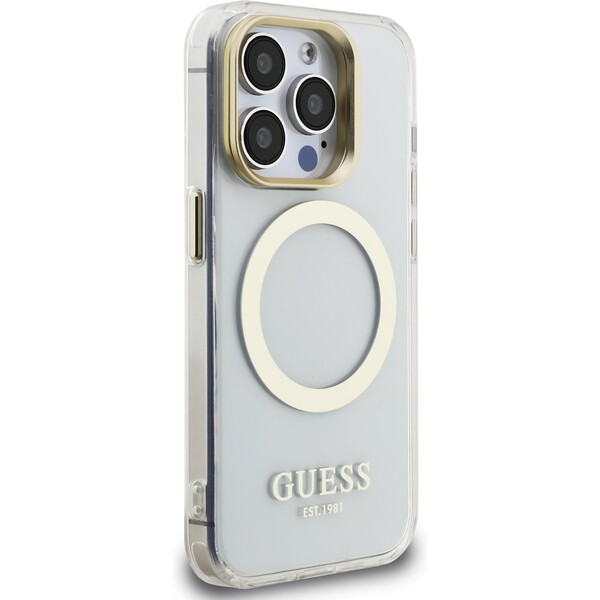 Guess-IML-Gold-Outline-Stand-Camera-Frame-MagSafe-kryt-iPhone-15-Pro-ciry
