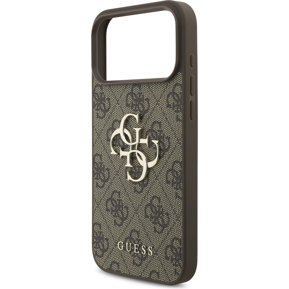 Guess-PU-4G-Metal-Logo-kryt-iPhone-17-Pro-Max-hnedy