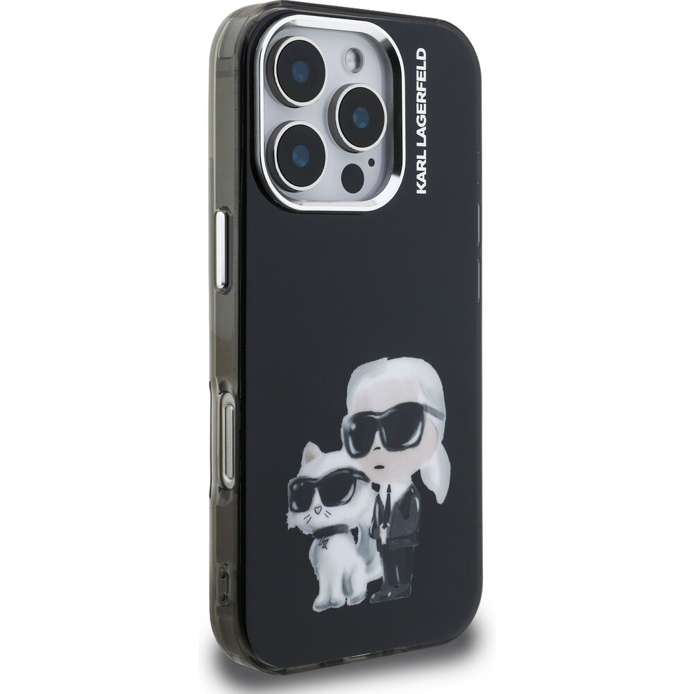 Karl-Lagerfeld-IML-Aquarelle-Karl-and-Choupette-kryt-iPhone-16-Pro-cerny