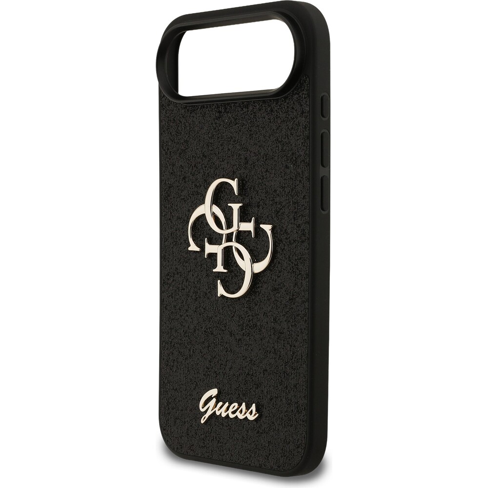 Guess-PU-Fixed-Glitter-4G-Metal-Logo-kryt-iPhone-Air-cerny