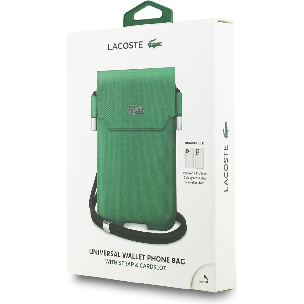 Lacoste-PVC-Iconic-Petit-Pique-Metal-Logo-kapsa-na-telefon-XL-zelena