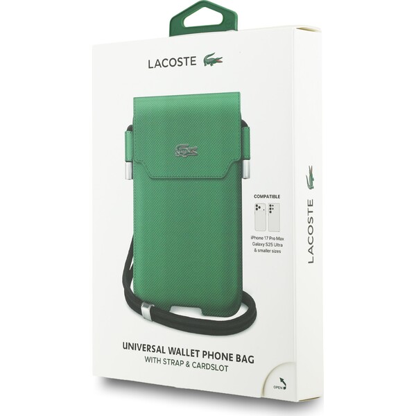 Lacoste-PVC-Iconic-Petit-Pique-Metal-Logo-kapsa-na-telefon-XL-zelena